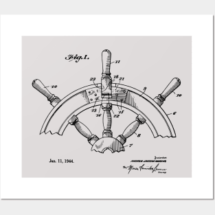 Ship's Helm Steering Wheel 1944 Patent Image Posters and Art